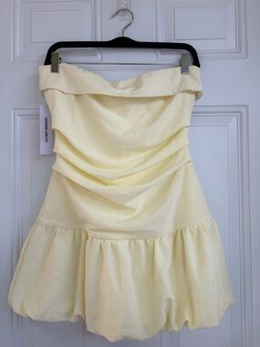 Princess Polly Mousse Strapless Mini Dress Lemon